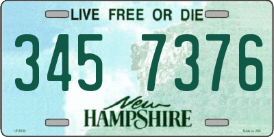 NH license plate 3457376