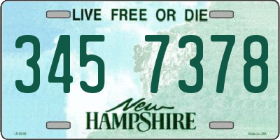 NH license plate 3457378