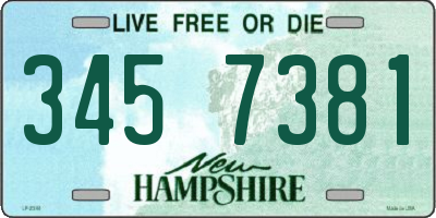 NH license plate 3457381