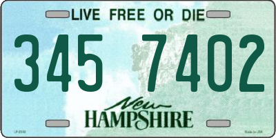 NH license plate 3457402