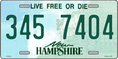 NH license plate 3457404