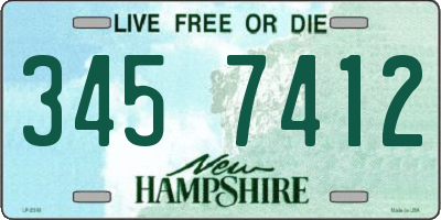 NH license plate 3457412