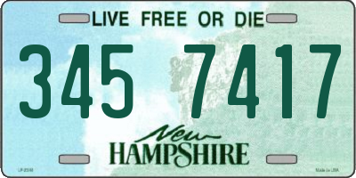 NH license plate 3457417
