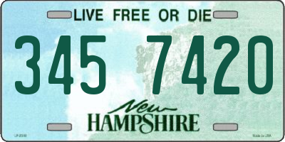 NH license plate 3457420