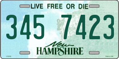 NH license plate 3457423