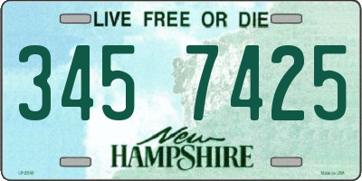 NH license plate 3457425