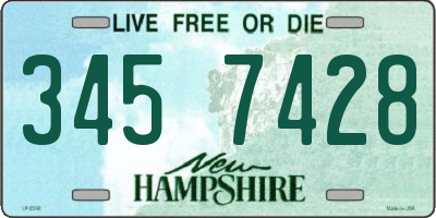 NH license plate 3457428