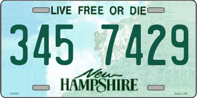NH license plate 3457429