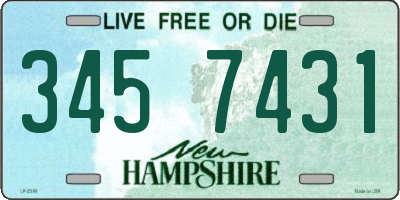 NH license plate 3457431