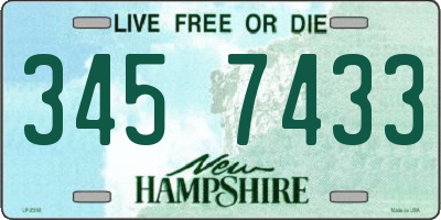 NH license plate 3457433