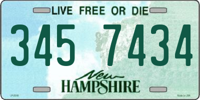NH license plate 3457434