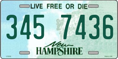 NH license plate 3457436