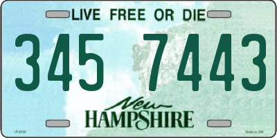 NH license plate 3457443