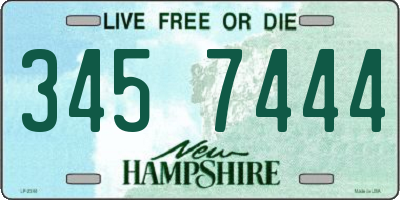 NH license plate 3457444
