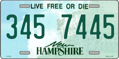 NH license plate 3457445