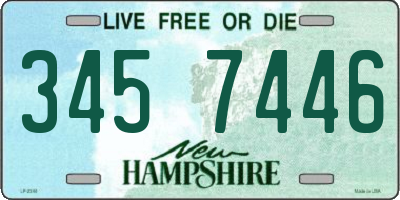 NH license plate 3457446