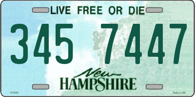 NH license plate 3457447