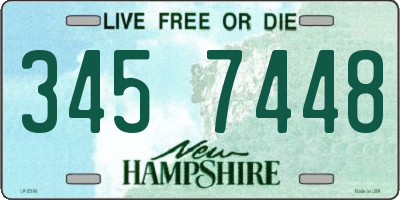 NH license plate 3457448