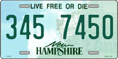NH license plate 3457450