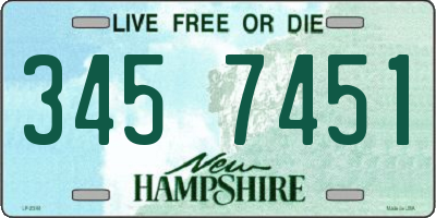 NH license plate 3457451