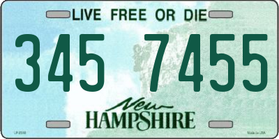 NH license plate 3457455