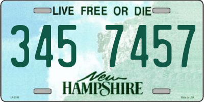 NH license plate 3457457