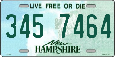 NH license plate 3457464