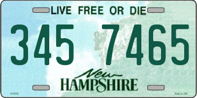 NH license plate 3457465