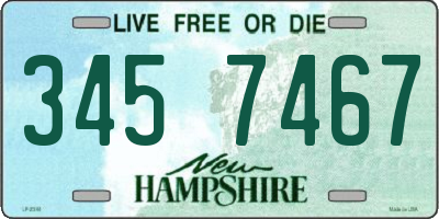 NH license plate 3457467