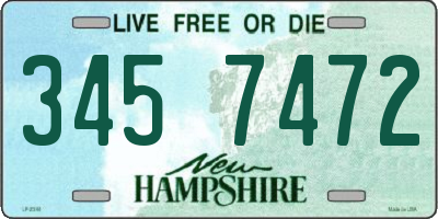 NH license plate 3457472