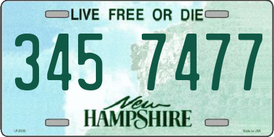 NH license plate 3457477