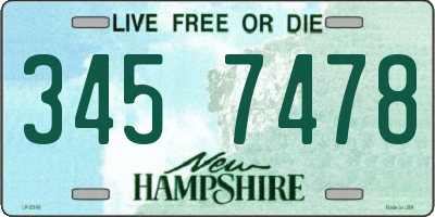 NH license plate 3457478