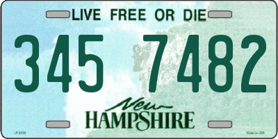 NH license plate 3457482