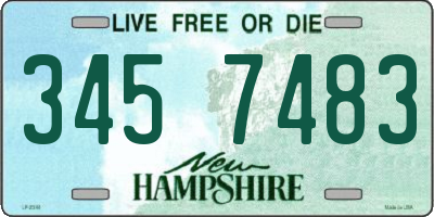 NH license plate 3457483