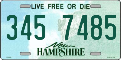 NH license plate 3457485