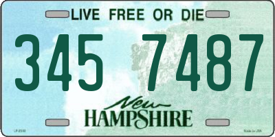NH license plate 3457487