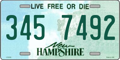 NH license plate 3457492