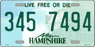 NH license plate 3457494