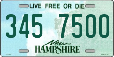 NH license plate 3457500
