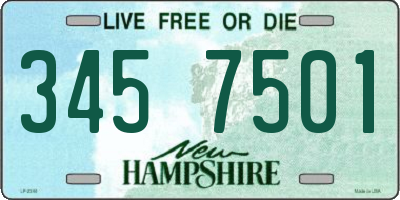 NH license plate 3457501