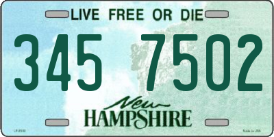 NH license plate 3457502