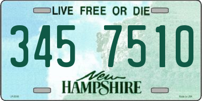 NH license plate 3457510