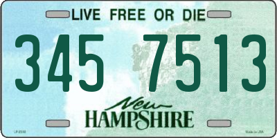 NH license plate 3457513