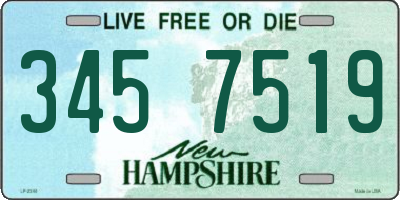 NH license plate 3457519
