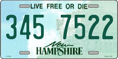 NH license plate 3457522