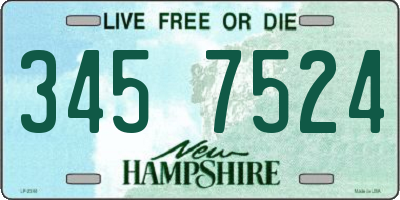 NH license plate 3457524