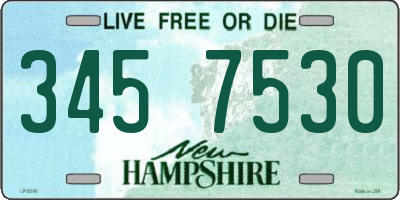 NH license plate 3457530