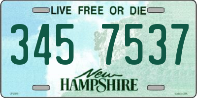 NH license plate 3457537