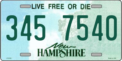 NH license plate 3457540