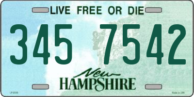 NH license plate 3457542